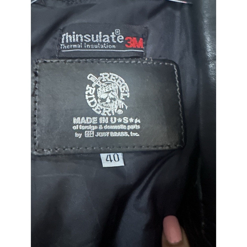 Women's‎ Rebel Ryder Black Leather Jacket  - Size 40 - Picture 3 of 6